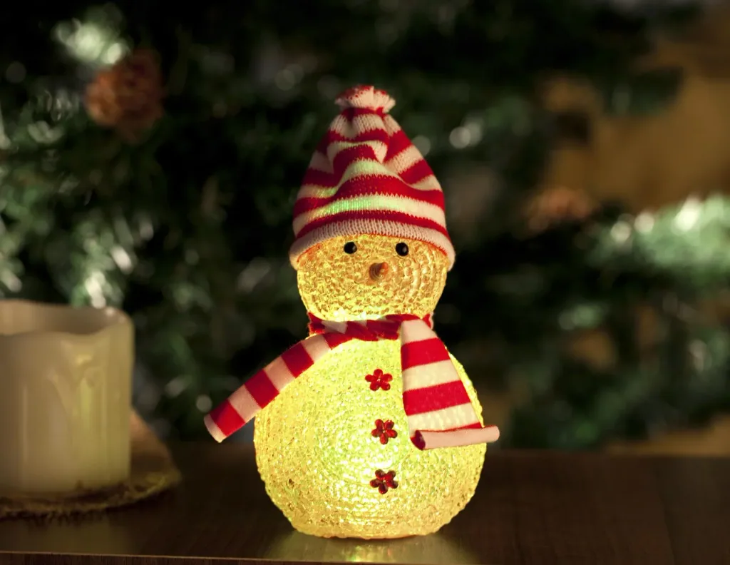Schneemann - Figur mit Farbwechsel LED