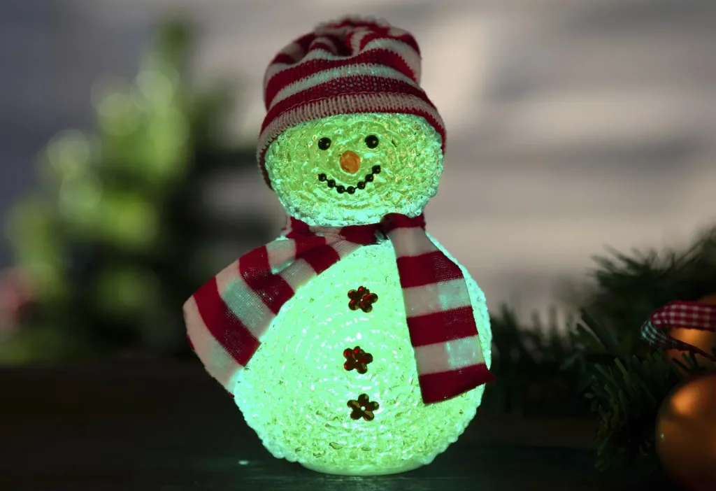 Schneemann - Figur mit Farbwechsel LED