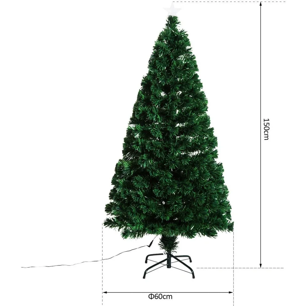 Weihnachtsbaum Christbaum Lichtfaser 150cm Grün