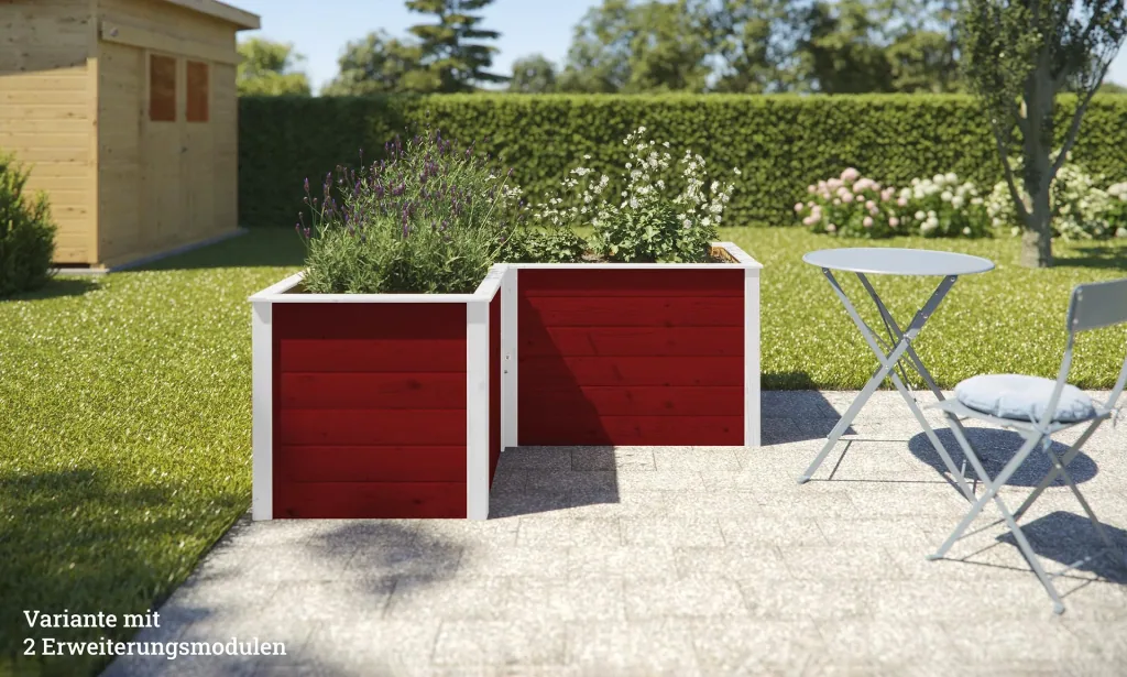 Ergänzungssatz Hochbeet Modular, Wandstärke  21 mm, rot, 67 cm