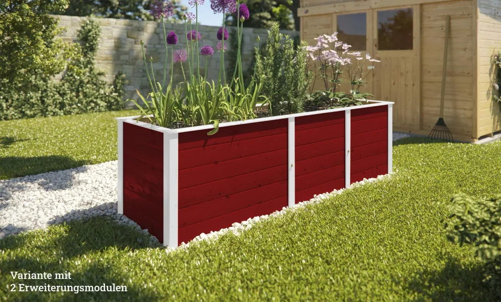 Ergänzungssatz Hochbeet Modular, Wandstärke  21 mm, rot, 67 cm