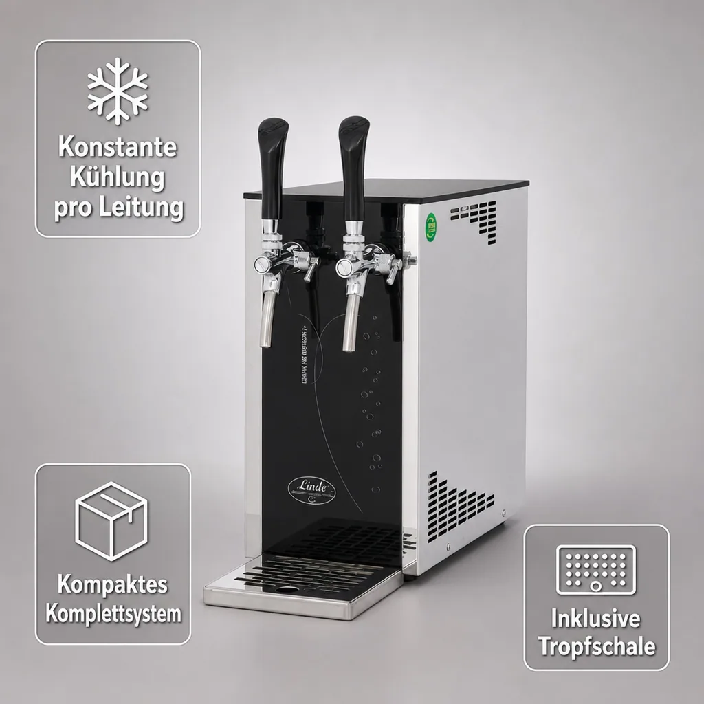 PYGMY 25/k Exclusive, 2 leitig * Trockenkühler * Bierzapfanlage * Zapfanlage ohne CO2 * Luftkompressor