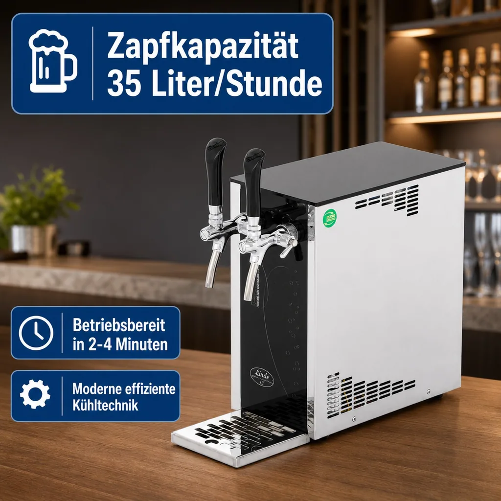 PYGMY 25/k Exclusive, 2 leitig * Trockenkühler * Bierzapfanlage * Zapfanlage ohne CO2 * Luftkompressor