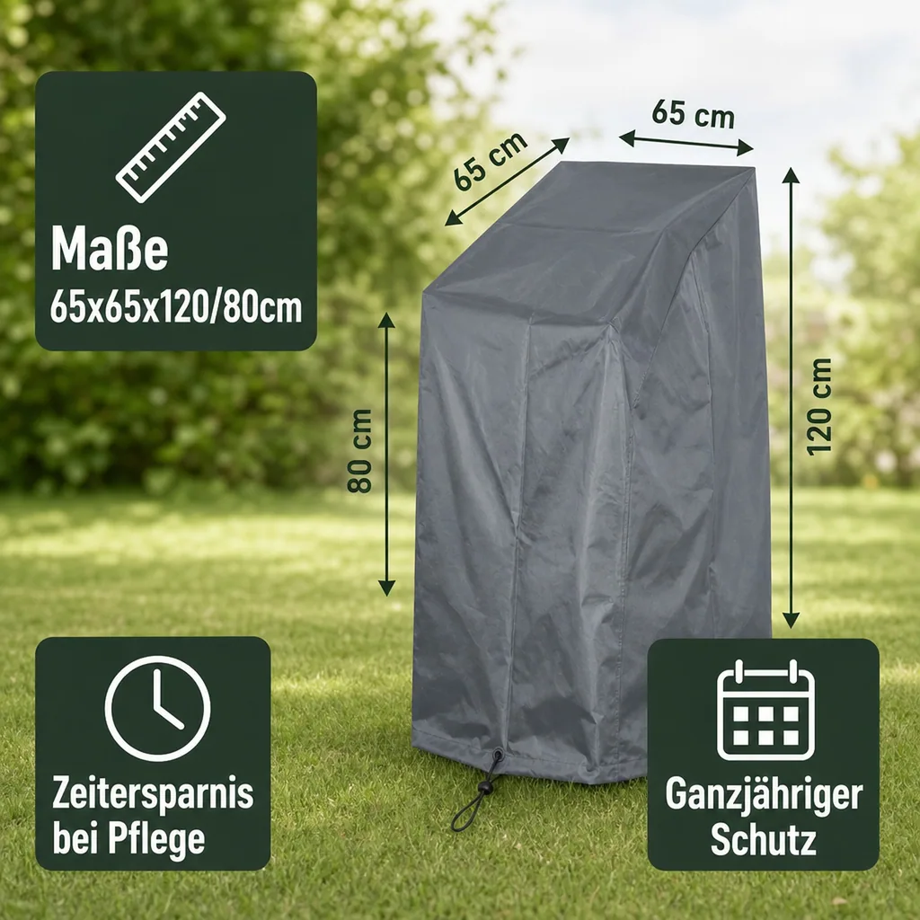 Schutzhülle Stuhl, Gartenstuhl Schutzhülle Deluxe, wetterfest, 65x65x120/80cm
