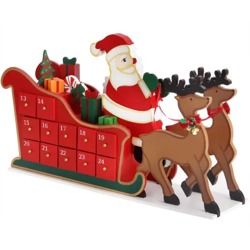 Adventskalender-Schlitten mit selbst befüllbaren Fächern