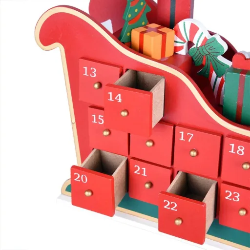 Adventskalender-Schlitten mit selbst befüllbaren Fächern
