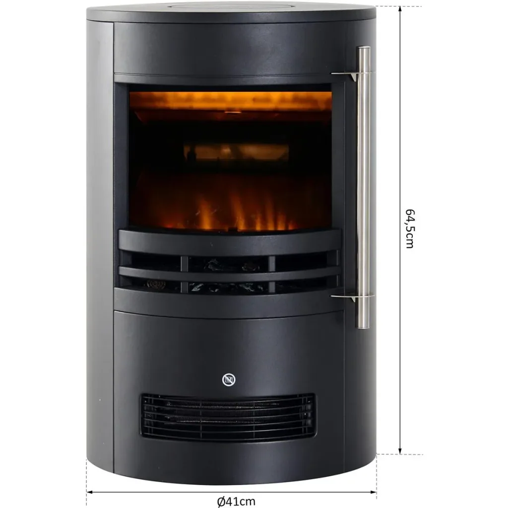 Kaminofen mit Flammeneffekt schwarz