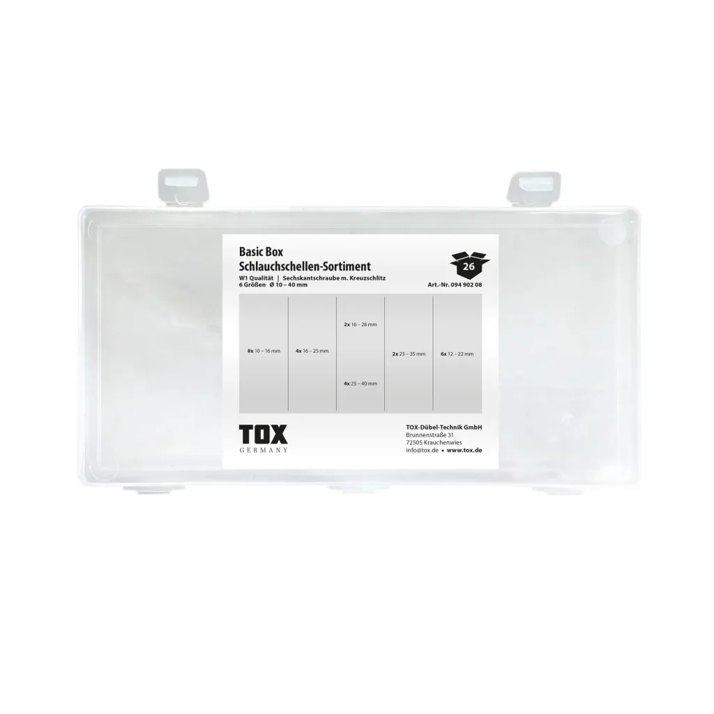 Schlauchschellen - Sortiment Basic Box 26-teilig