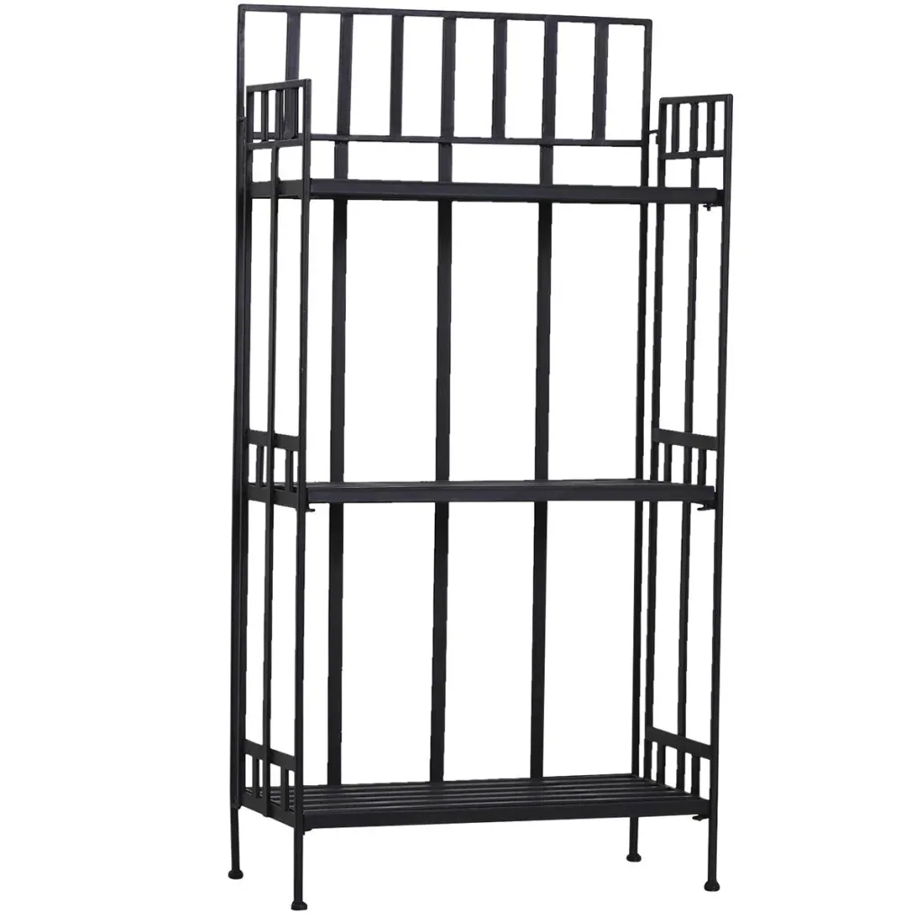 Pflanzregal Pflanzenständer Blumenregal Blumenständer Gartenregal 3 Ebenen faltbar Metall Schwarz 61 x 29,5 x 120 cm mit