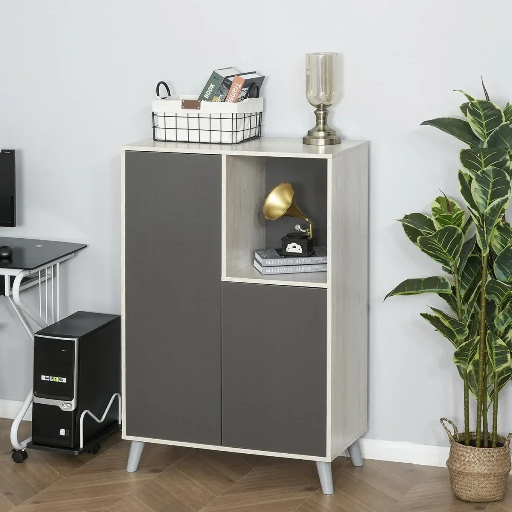 Bücherregal Bücherschrank Standschrank Aktenschrank Mehrzweckschrank Spanplatte Dunkelgrau 80 x 40 x 120 cm