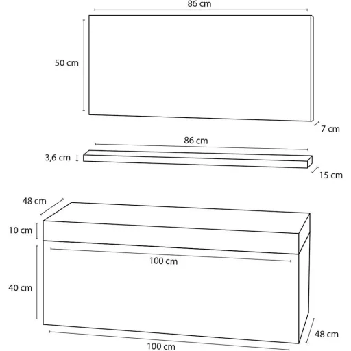 Badezimmermöbel Force 100 cm - Eiche