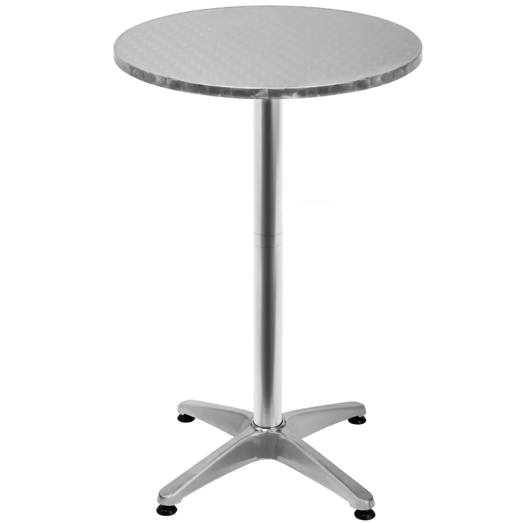 Barttisch aus Edelstahl, höhenverstellbar und faltbar, Ø 60 cm