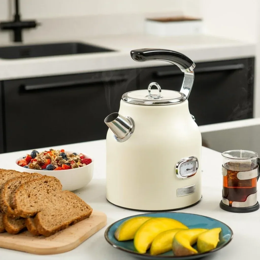 Retro SET - Toaster 4 Scheiben + Wasserkocher 1.7L - Weiß
