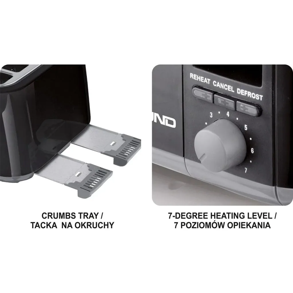 Toaster - 1500W - 4 Scheiben auf einmal - 7 Heizstufen