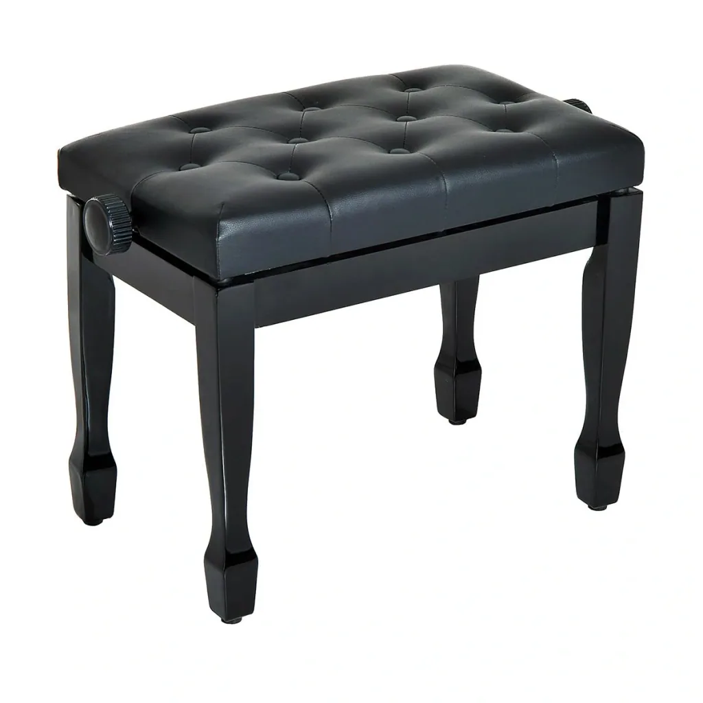 Klavierhocker Klavierbank Kosmetikhocker höhenverstellbar Hocker Üben von Musikinstrumenten Massivholz Kunstleder Schwar