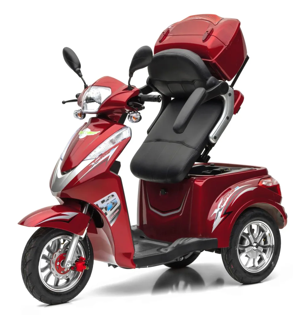 Elektro Dreirad rot - herausnehmbarer Li-Io Akku 20 Ah - 25 km/h - Seniorenmobil