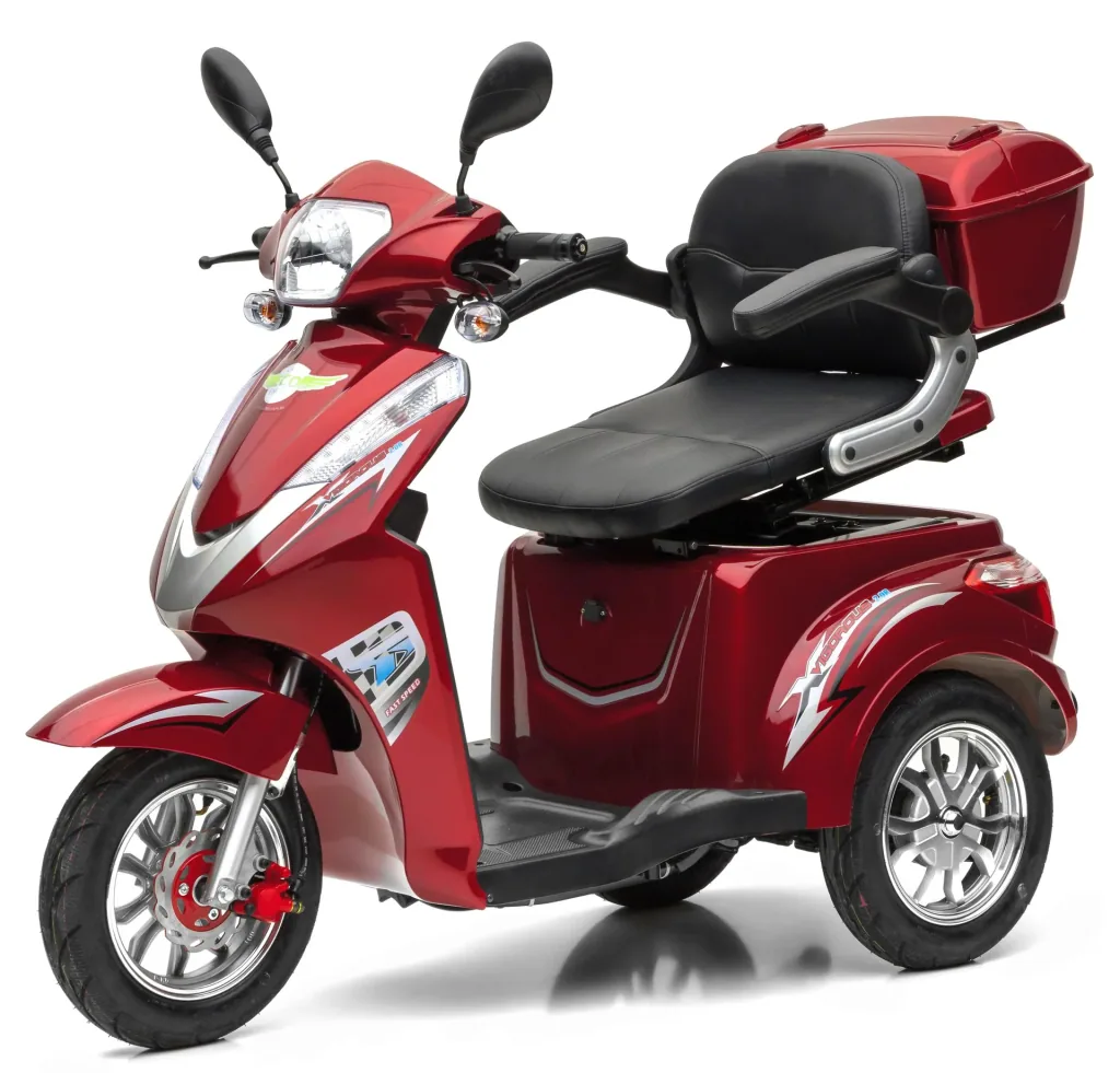 Elektro Dreirad rot - herausnehmbarer Li-Io Akku 20 Ah - 25 km/h - Seniorenmobil