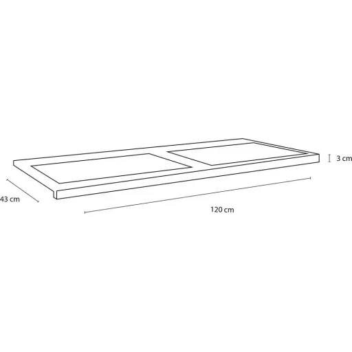 Concept Waschbecken Polybeton 2gaten 120cm schwartz