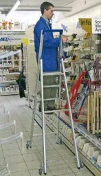 Stufen Stehleiter Alu 7 Stufen Leiter fahrbar
