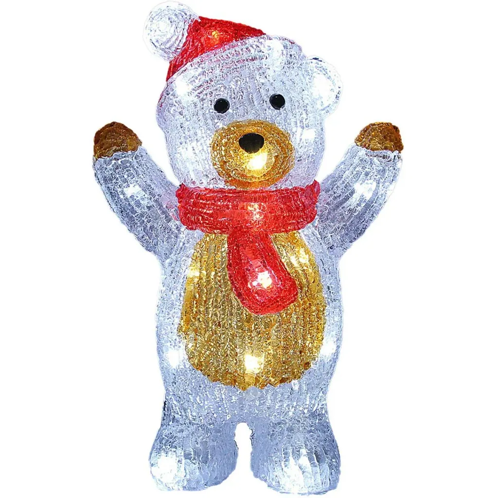 Teddybär LED-Figur Beleuchtung - mit Batterien betrieben - 19x11-5x30Cm