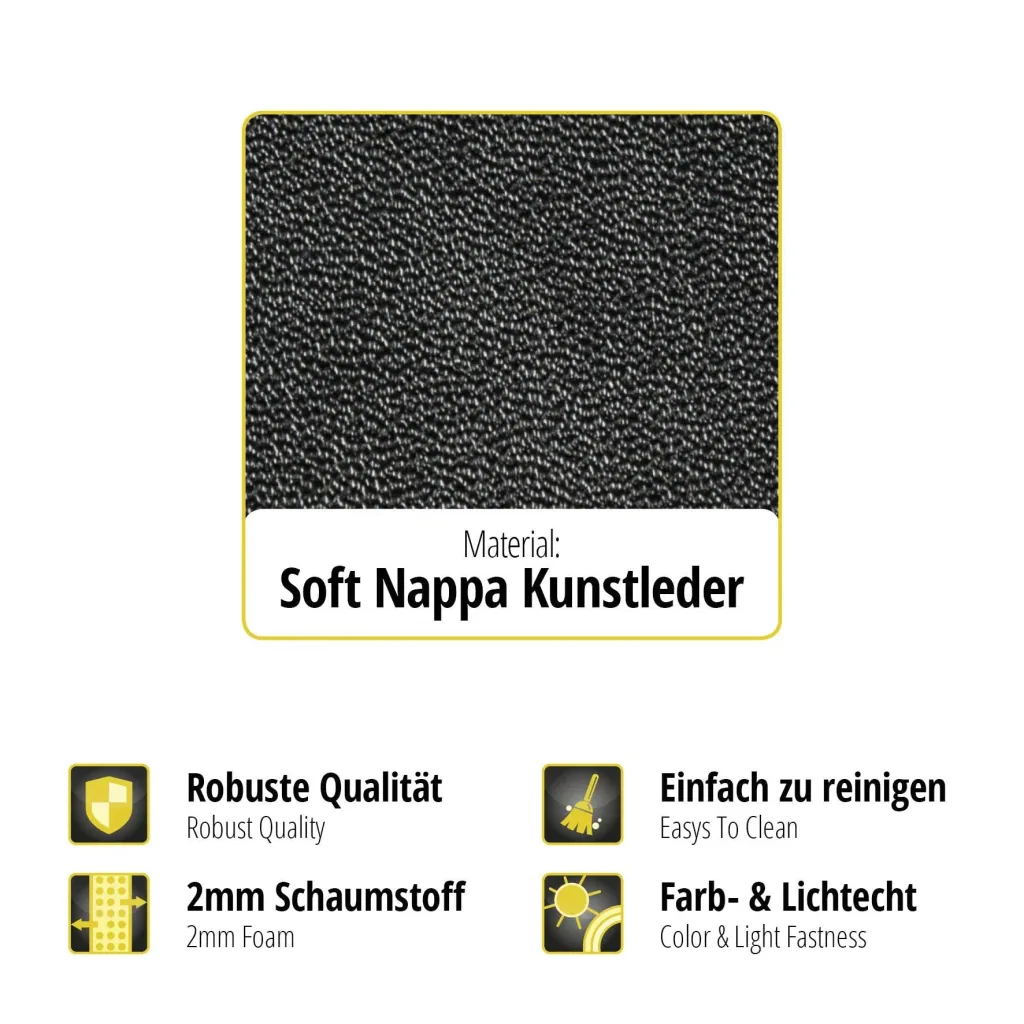 Passform Sitzbezüge VW T6 für Einzelsitz hinten aus Kunstleder ab Baujahr 07/2015 bis heute