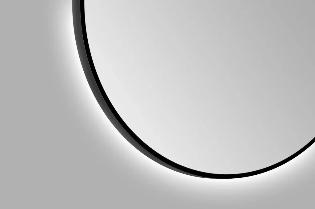 Dekorativer Wandspiegel "Black OROS" - Light mit indirekter LED Beleuchtung Ø 100 cm