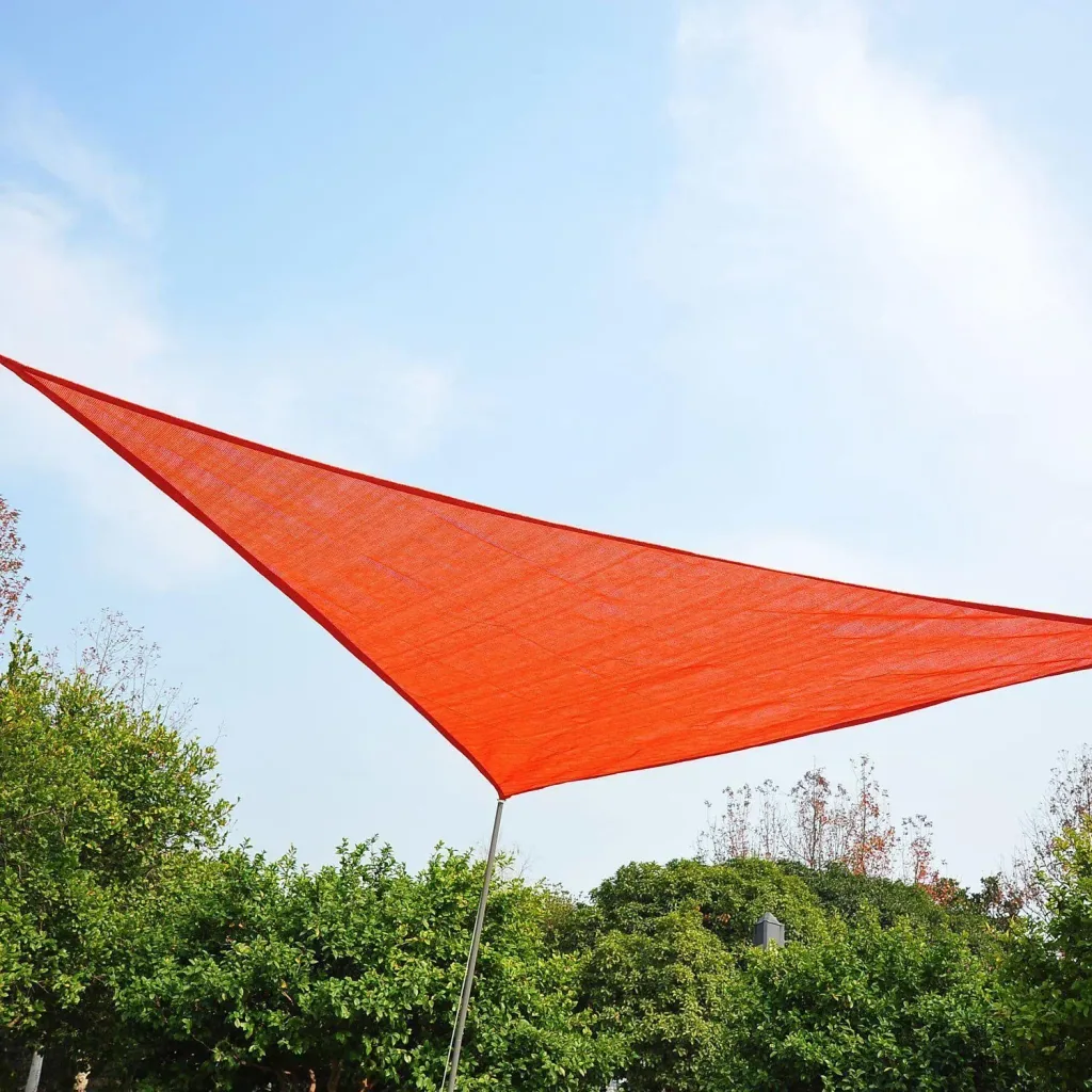 Sonnensegel Dreiecke Rostrot 5x5x5 m HDPE - atmungsaktiv