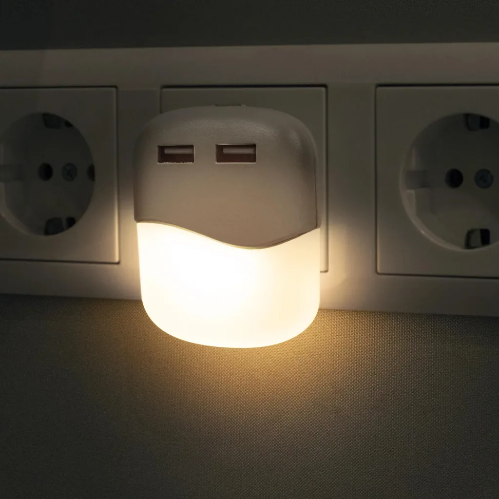 LED Nachtlicht mit 2 USB Anschlüssen