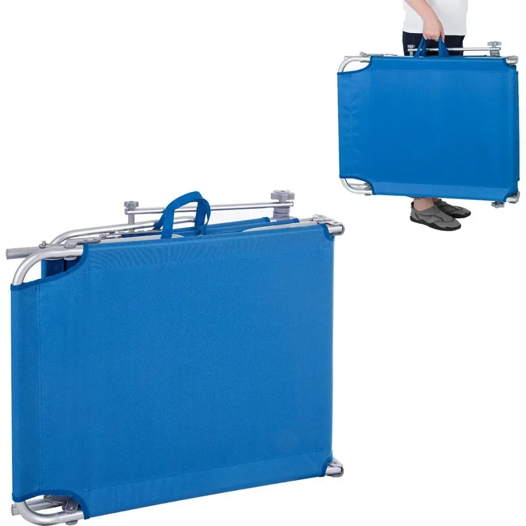 Ibiza Liege - 2er Set - Blau Aluminium - Inklusive Sonnenschirm