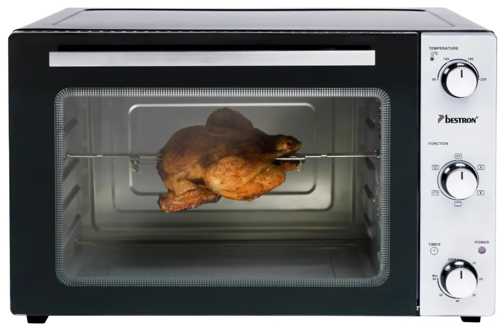 Grill-Backofen mit Drehspieß, Umluftfunktion, 55 Liter, 2000 Watt