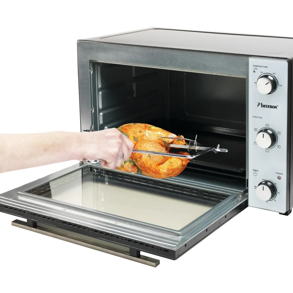 Grill-Backofen mit Drehspieß, Umluftfunktion, 55 Liter, 2000 Watt