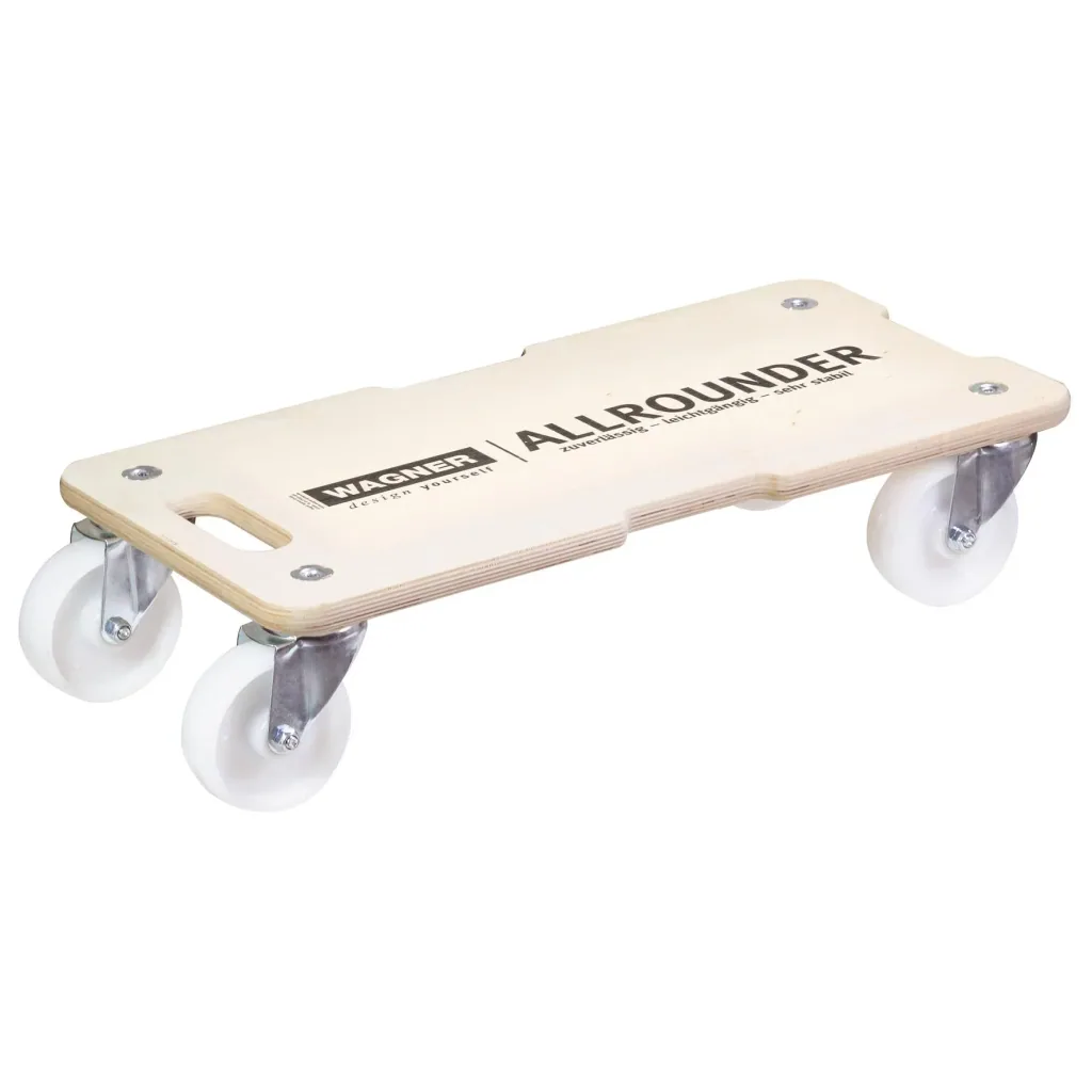 Transporthilfe MM 1326, 59 x 29 x 13,5 cm, harte Rollen Ø 100 mm, Rollenlager, Multiplex Birke FSC®, Tragkraft 400 kg