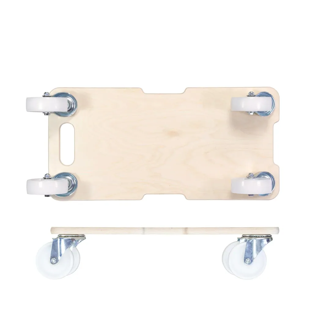 Transporthilfe MM 1326, 59 x 29 x 13,5 cm, harte Rollen Ø 100 mm, Rollenlager, Multiplex Birke FSC®, Tragkraft 400 kg