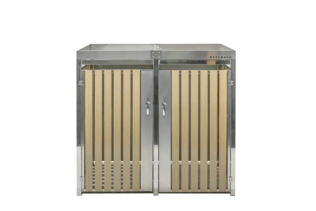 Mülltonnenbox 2-fach 240 Liter Edelstahl