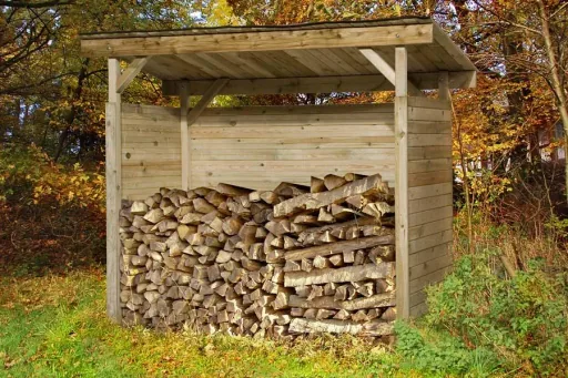 Brennholzlager, Gr. 2, 19 mm, offen, Glattkantbretter, 274 x 131 cm