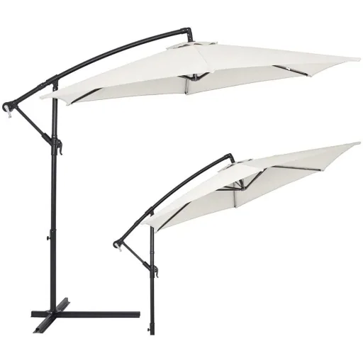 Sonnenschirm Aluminium Ø 300cm Creme mit UV-Schutz 40+