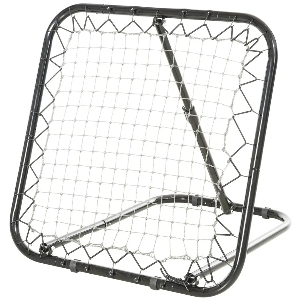 Baseball Rebounder Kickback Tor Rückprallwand Netz Rückprall Faltbar Metall+PE Schwarz 78 x 84 x 65-78 cm