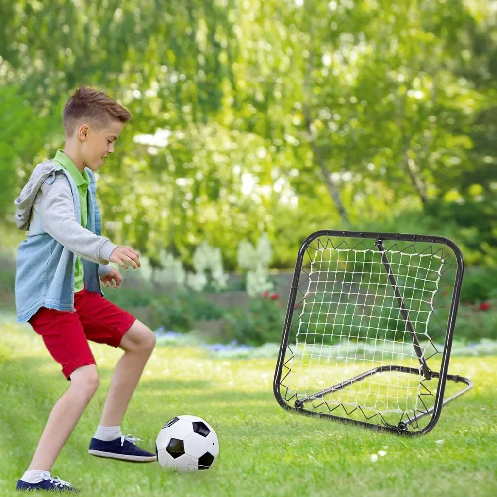 Baseball Rebounder Kickback Tor Rückprallwand Netz Rückprall Faltbar Metall+PE Schwarz 78 x 84 x 65-78 cm
