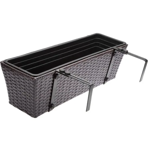 Polyrattan Pflanzgefäß - 2er Set - Braun