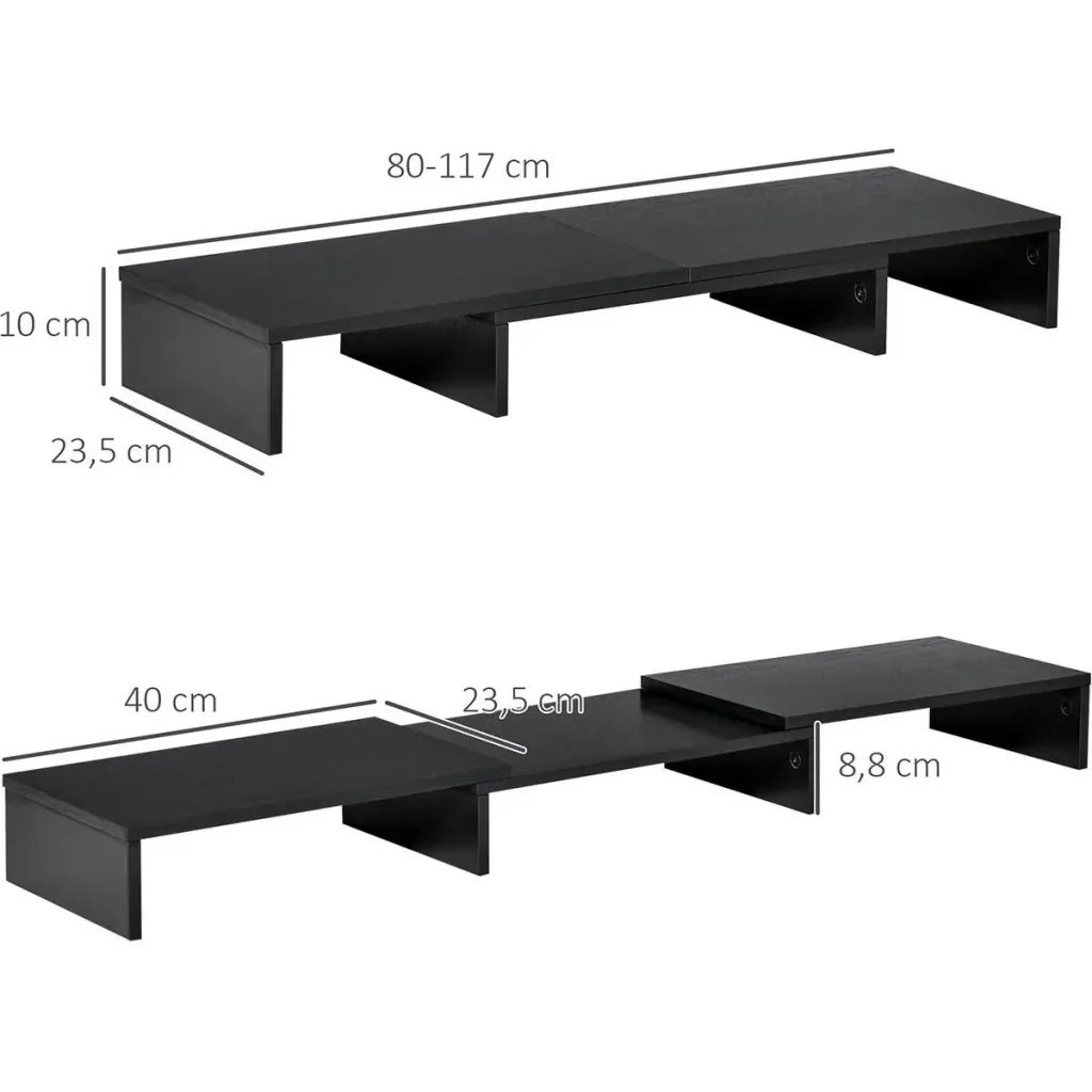 Monitorständer Länge Winkel verstellbar doppelter Bildschirmständer Holzregal Monitorhalter für Computerbildschirm Lapt