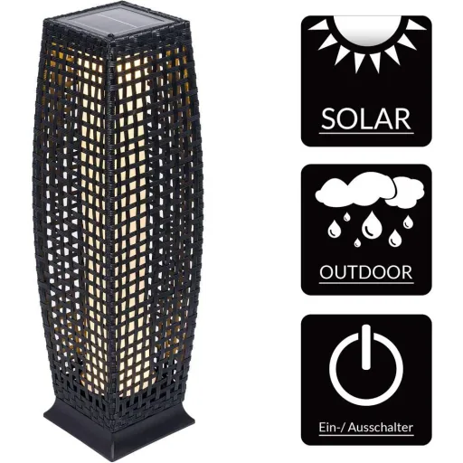 Solar-Gartenleuchte Polyrotan 25 LED 70cm