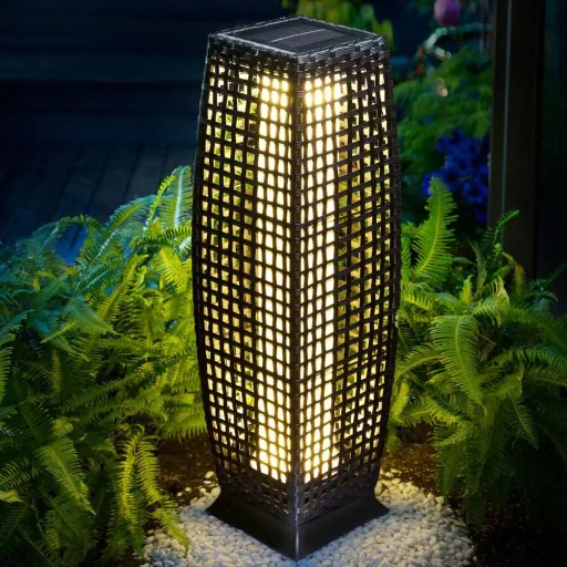 Solar-Gartenleuchte Polyrotan 25 LED 70cm