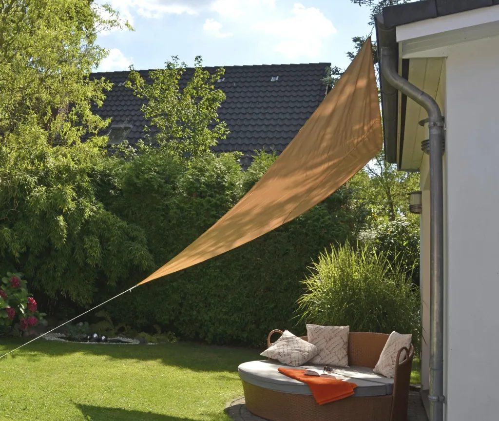 Sonnensegel, Polyester, Beige, 3,6 x 3,6 x 3,6 m