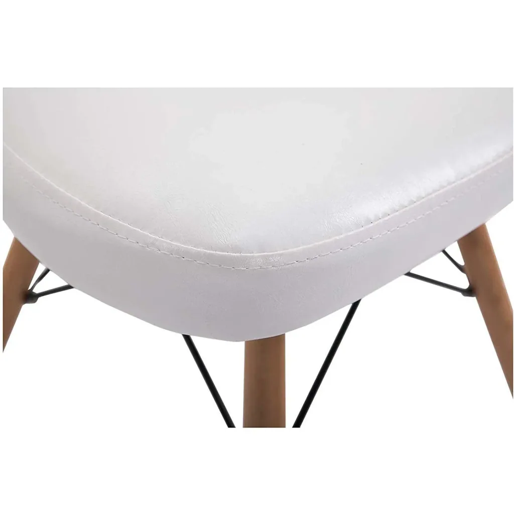 2er-Set Relaxsessel Loungesessel Cocktailsessel Polstersessel Stuhl PU + Metall + Buchenholz Weiß 49 x 47,5 x 76 cm