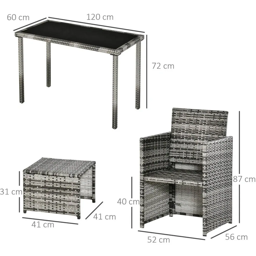 Polyrattan Sitzgruppe Essgruppe Gartenset Garnitur 11 tlg. mit Kissen, Grau