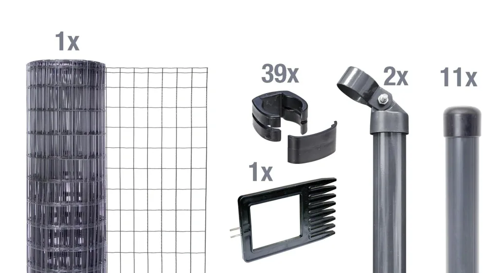 Fix-Clip Pro als Zaun-Komplettset, zum Einbetonieren, anthrazit, Höhe 153 cm, Länge 25 m