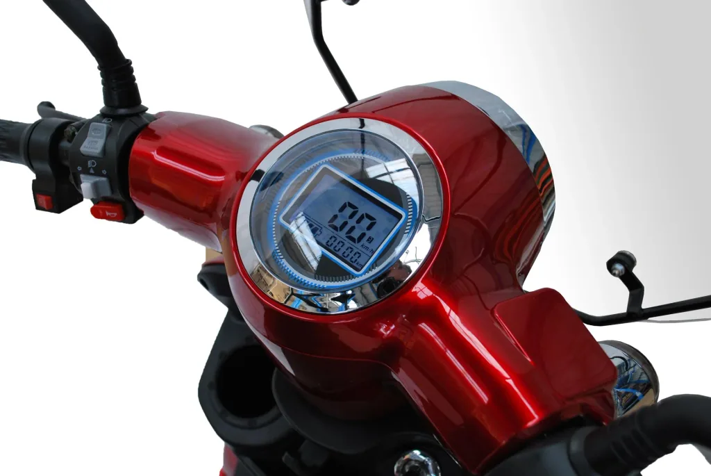 E-Scooter rot - 4 Räder - 25 km/h - mit Dach - Seniorenmobil