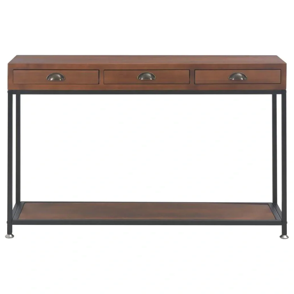 Wandtisch mit 3 Schubladen 120x30x76 cm Kiefer massiv
