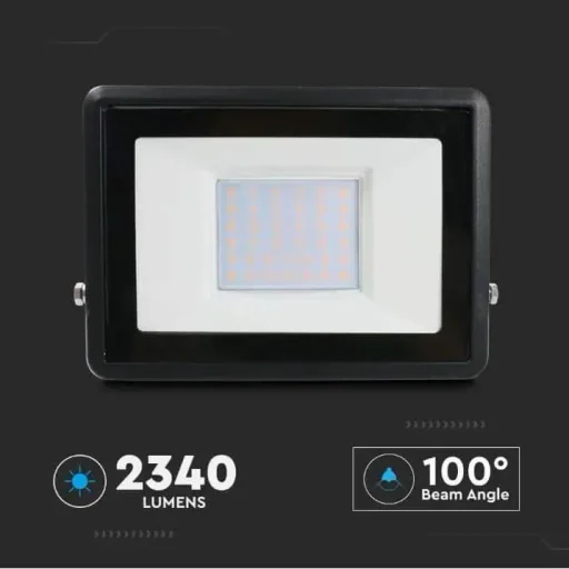 VT-138 LED-Flutlicht - 30W - 2340 Lm - 3000K - Schwarz