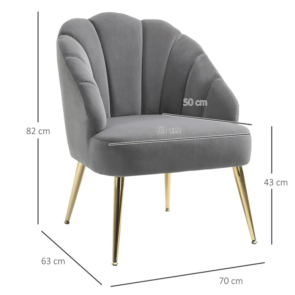 Esszimmerstuhl Wohnzimmerstuhl Bürostuhl Polsterstuhl Retro Design Polyester Stahl Grau+Gold 70 x 63 x 82 cm